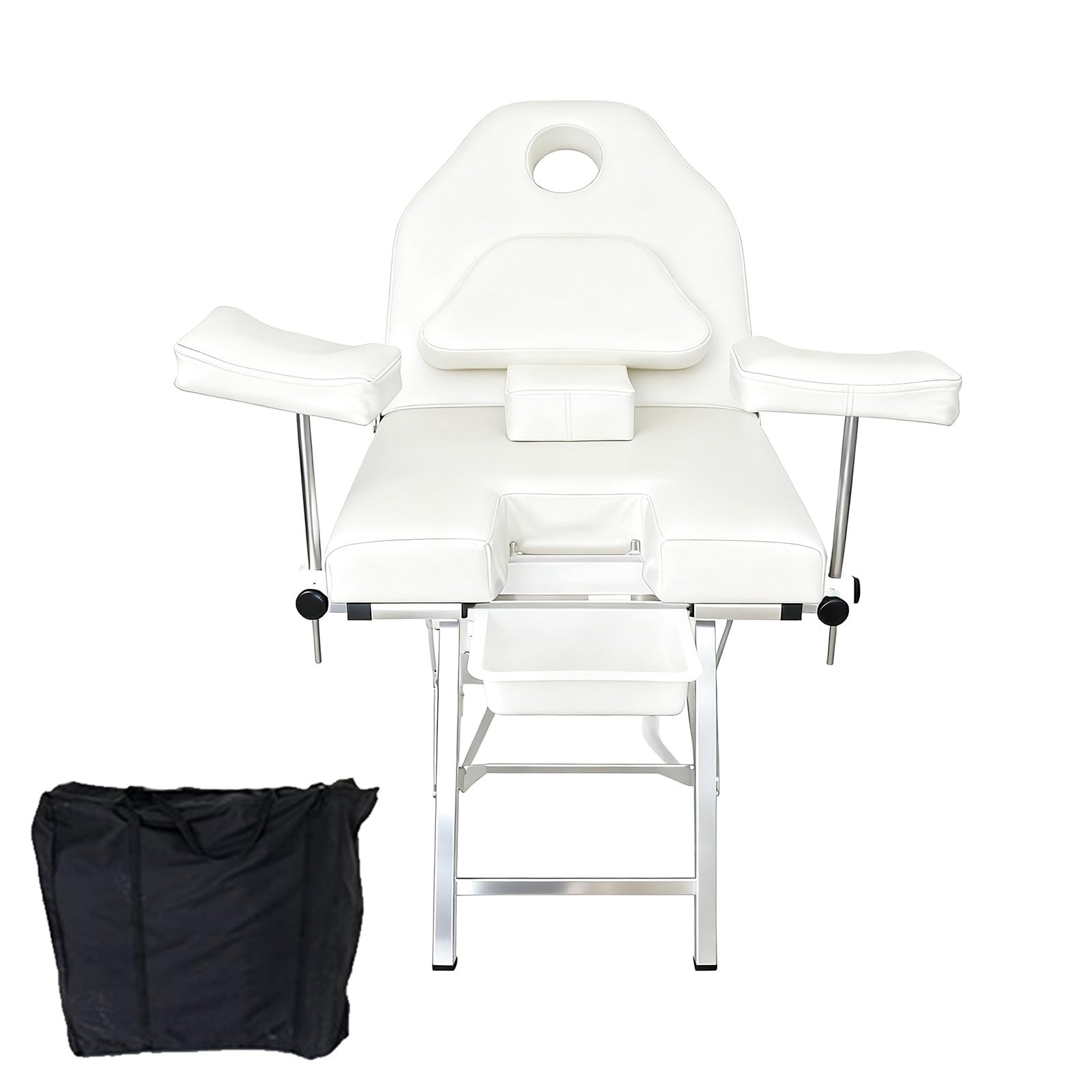 Lettino da massaggio pieghevole con poggiatesta ergonomico, lettino chirurgico ginecologico pieghevole portatile, sedia per assistenza medica privata per il parto white