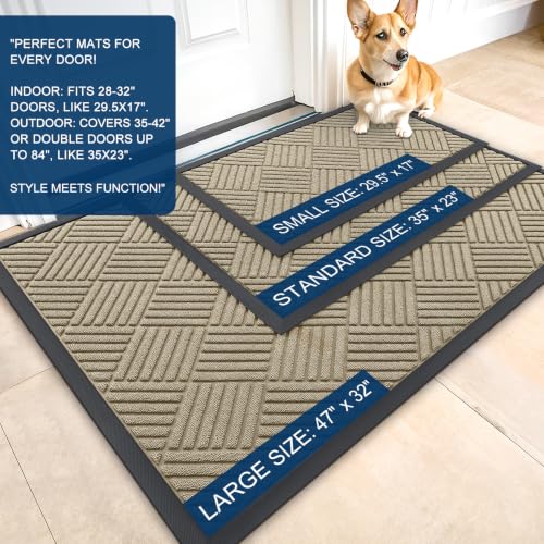 Image of OLANLY Front Door Mat Outside Entrance, Waterproof Heavy-Duty Doormat