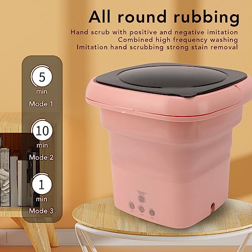 Folding Washing Machine, TPE and PP High Efficiency Portable Bucket Washer High Speed Motor Large Internal Capacity for Blueprints (US Plug)