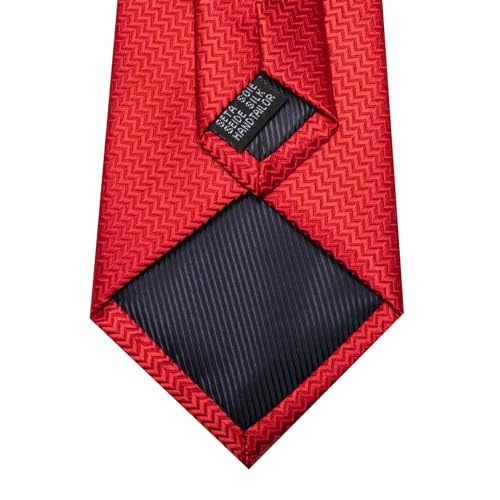 Image of Barry.Wang Plaid Ties for Men Silk Necktie Handkerchief Cuff Links Set