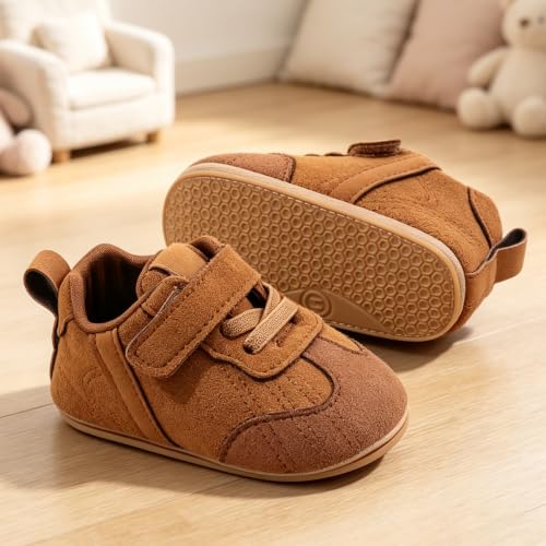 Image of Baby Boys Girls Sneakers Toddler Non-Slip Soft Rubber Sole First Walking Shoes Infant Newborn Crib Dress Shoes