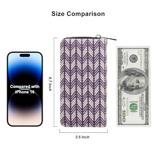 Image of Double Zipper Wallet for Woman Clutch Purse with Cell Phone Holder for Smartphone /Card /Coin /Cash