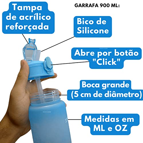 Kit 3 Garrafa De Água Squeeze Galão 2l Litros Motivacional Academia Colorida Antivazamento 3D Tie Dy