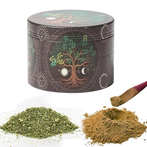 Générique Moulin à Épices Alliage en Zinc Durable Robuste, 50 mm Moulin à Pollen avec Écran en Maille et Couvercle Magnétique Supérieur pour Herbes, Pollen, Fleurs