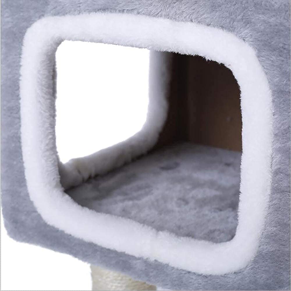 Rascador para Gatos Rascador árbol Poste Rascador Plataforma de Doble Piso, Juguete para Gatos, Tabla para rascar, Poste de Escalada para Gatos, Marco de Escalada para Gatos pequeños 715