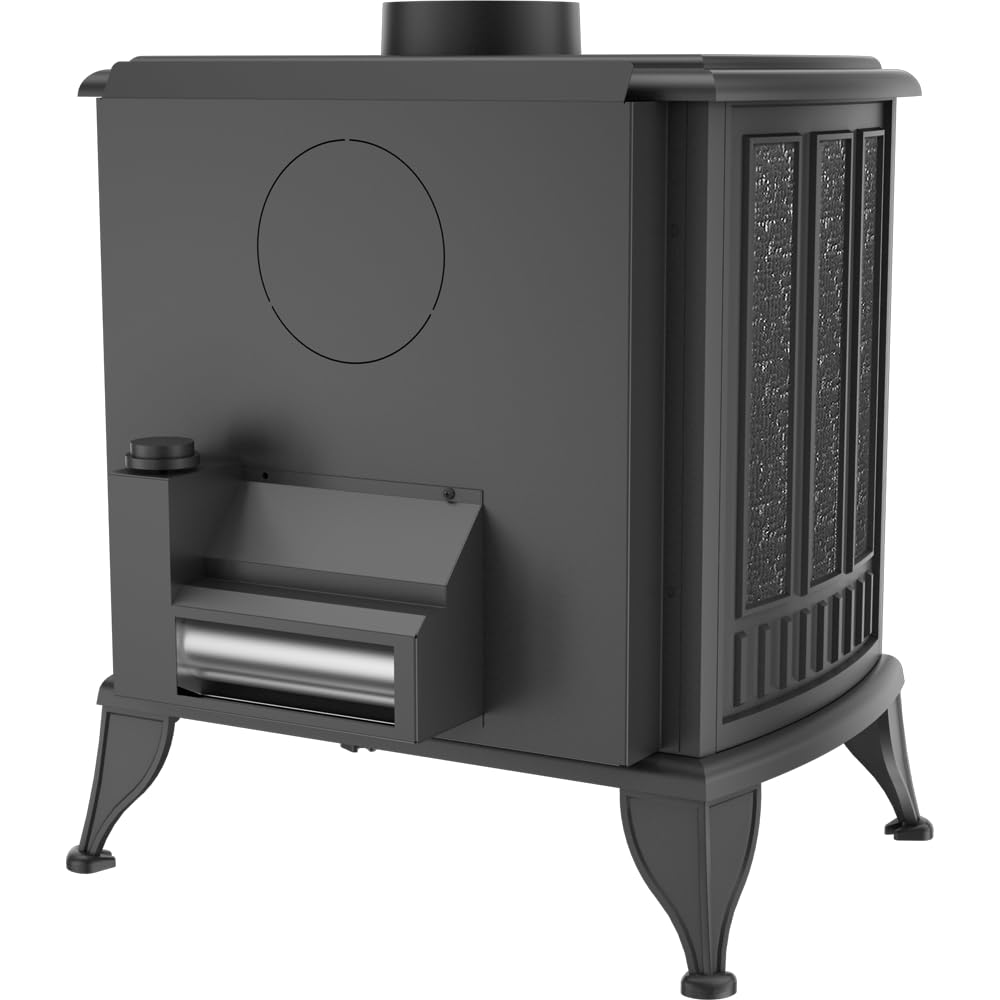 KRATKI Stufa a legna in ghisa KOZA K6 8 kW Ø130 A Stufe Vintage & Svedesi | Ghisa nero, efficienza 70,4%, classe A. Ecodesign.; efficiente gamma di potenza 7-11kW; basse emissioni; calore uniforme