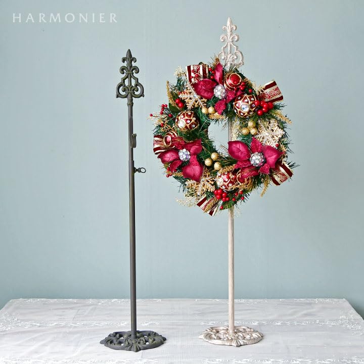 ✩クリスマスリース＆アイアン製リーススタンドのセット☆&スノーマンのオブジェ Amazon.co.jp: アイアンリーススタンド/ブラウン クリスマス飾り