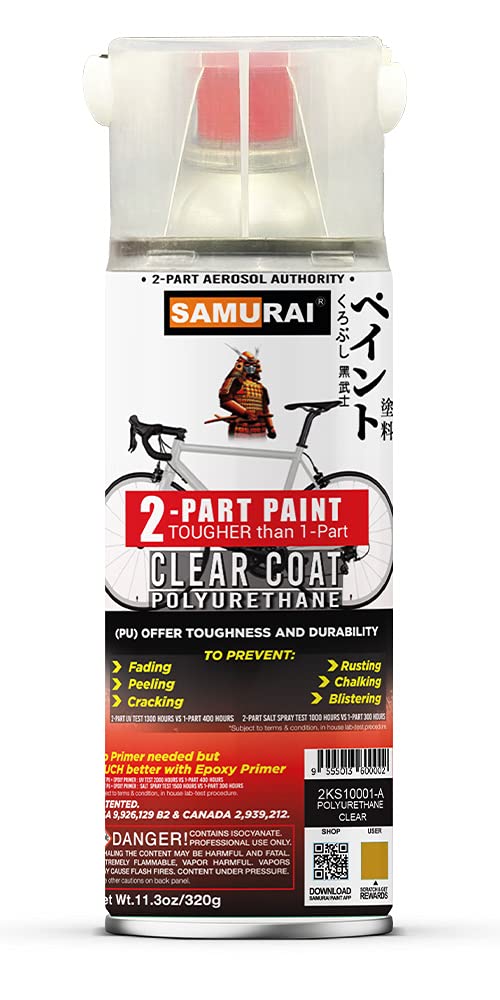 SAMURAI 2-Part Polyurethane Spray Paint Clear Coat for Bike - 11.3