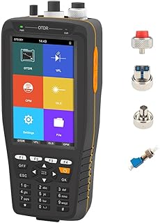 OTDR Tester 1310/1550nm 22/20dB 60km Multi-Function Fiber Optic Tester Tool with OTDR VFL OPM and OLS Functions, with SC FC ST LC Adaptors