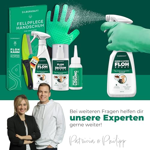 Silberkraft Flohmittel, Floh-Spray 500 ml - Flohspray für Hund, Katze und andere Haustiere - Umgebungsspray - ideales Anti-Floh-Mittel gegen Flöhe, Zecken, Parasiten, Ungeziefer
