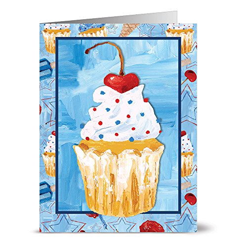 Note Card Cafe Patriotic Greeting Cards Set With Red Envelopes | 72 Pack | Blank Inside, Glossy Cover | Assorted Patriotic Treats | For July Fourth, Christmas, Holidays, Birthdays, Ceremonies #TOP3