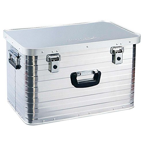 Enders Alubox 63 L mit Schloss Set - Aluminium Box 1 mm Wandstärke, spritzwasserdicht, stapelbar - Alukiste, Metallkiste, Metallbox mit Deckel - verwendbar als Transportbox, Werkzeugkiste, Lagerbox