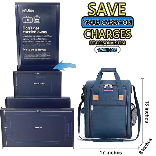 17X13X8 Inches JetBlus Airlines Personal Item Under Seat Duffel bag Suitable for Major Airlines including Spirit, Jetblue, Frontier, and American - Duffel Bag Design (Navy)3