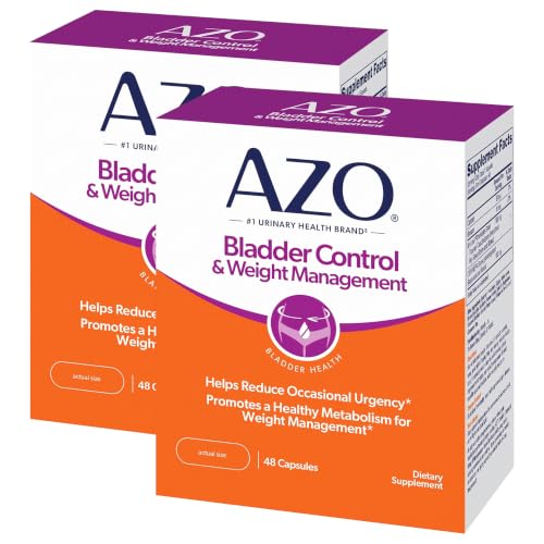 AZO Bladder Control with Go-Less® & Weight Management Dietary Supplement | Helps Reduce Occasional Urgency* | Promotes Healthy Metabolism* | Supports a Good Night’s Sleep* | 48 Capsules (Pack of 2) - image 1