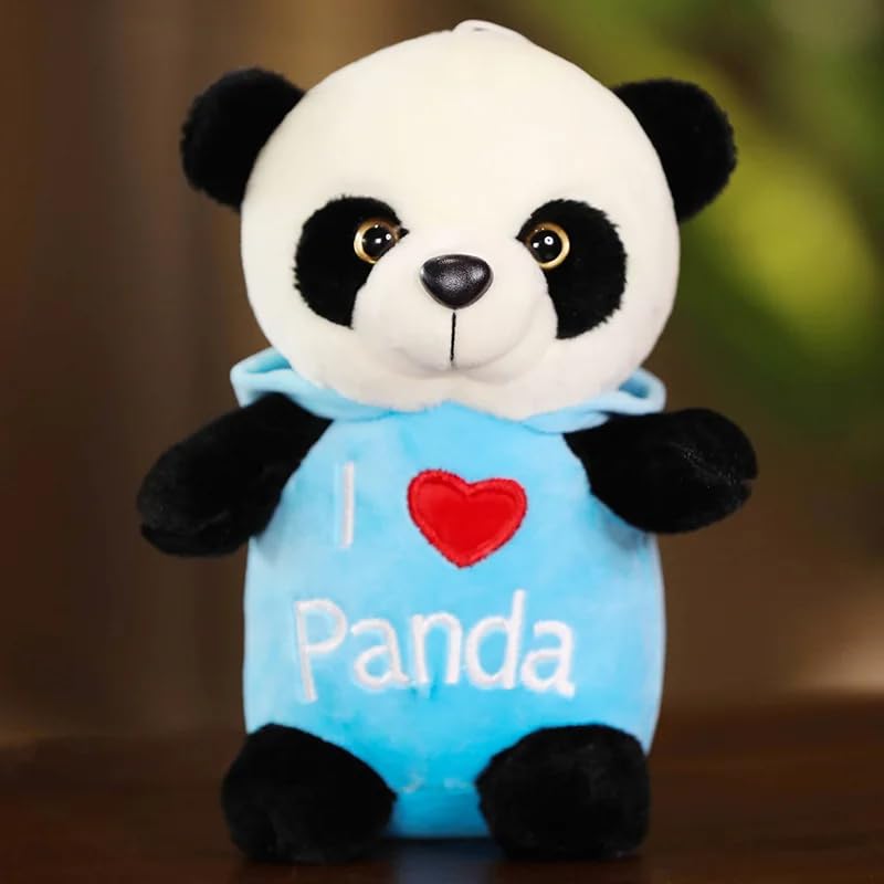 Image of Cute Super Soft Panda Plush Toy Printed I Love Panda Gift for Girl, Kids Special Occasions Valentine's Day Gift 40cm (Blue)