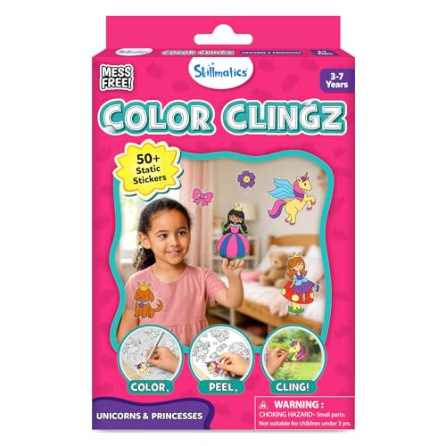 Skillmatics Cling Art Color Clingz Unicorns & Princesses Mess-Free Fun