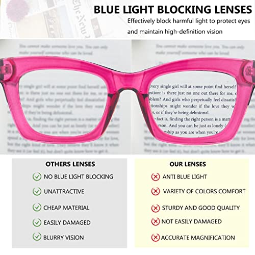 Image of 3 pack style Spring hinge Readers Blue Light Blocking Computer Square Reading Glasses for Women Men