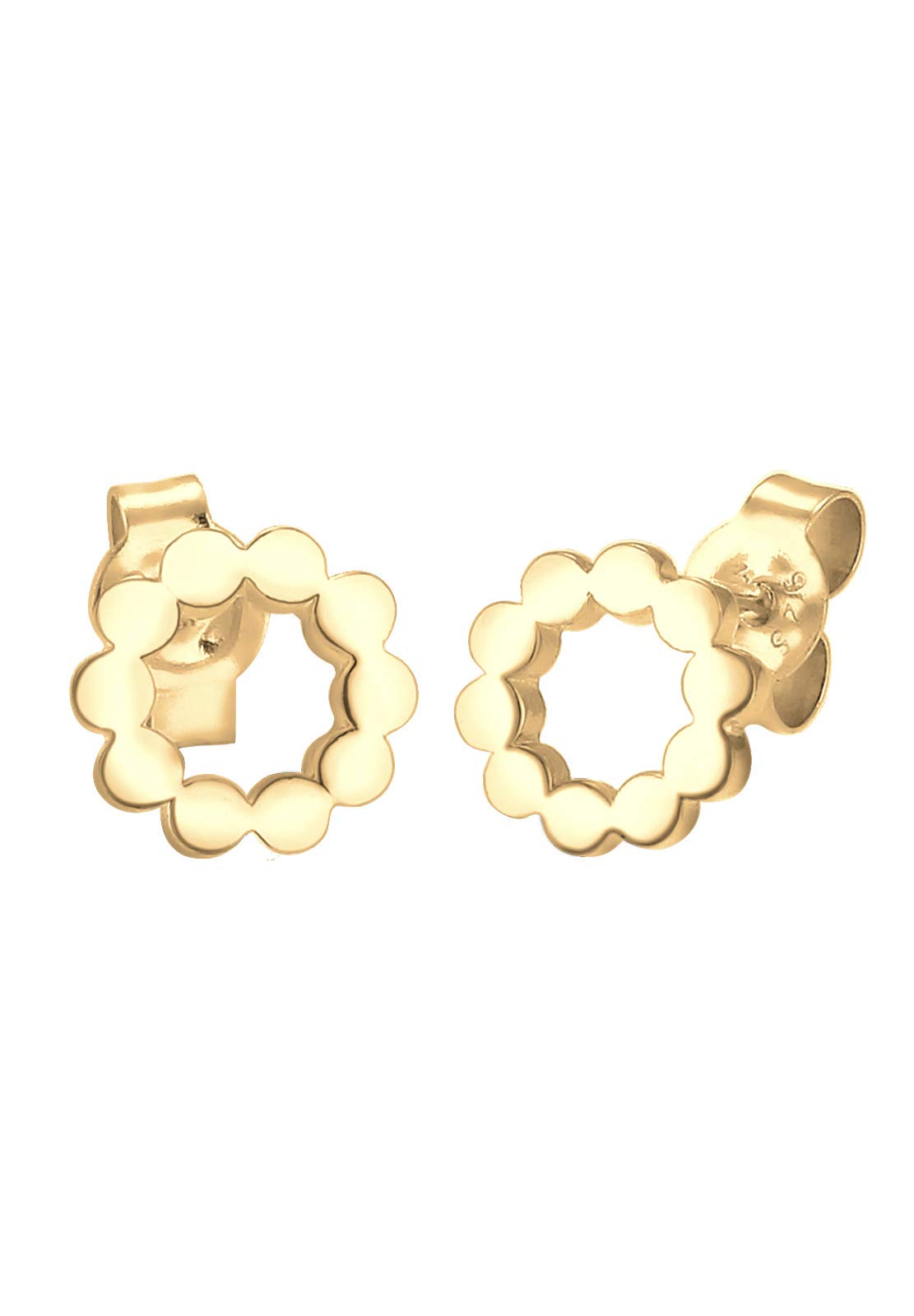 Elli Women Circle Geo Minimal 925 Silver Gold Plated Earrings 0303981617