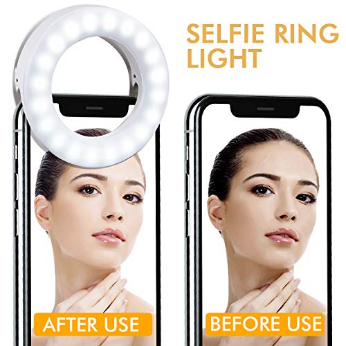 Selfie Licht Clip für iPhone Android Handy, Lomoo 40 LED 3 Lichtmodi Selfie Ringlicht für YouTube Videos/Foto/Streaming… – Bild 5