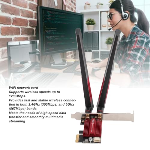 ASHATA 7260AC WiFi 6 PCIe WiFi Card for Desktop, Pro PCIE WiFi Card, 1200Mbps 2.4G 5G Dual Band BT4.0 PCIE Wireless Network Card with 2 10dBi Gain for Windows 7 8 10 11, ASHATApa89ctoggs miniatura 3