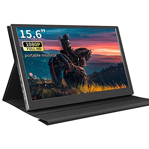 Kenowa Monitor portátil 15,6 pulgadas pantalla de computadora 1920 x 1080 USB C segunda Full HD IPS HDMI tipo C para Mini PC Laptop MAC Raspberry pi Gaming PS4 Xbox 178° de visión integrado altavoz