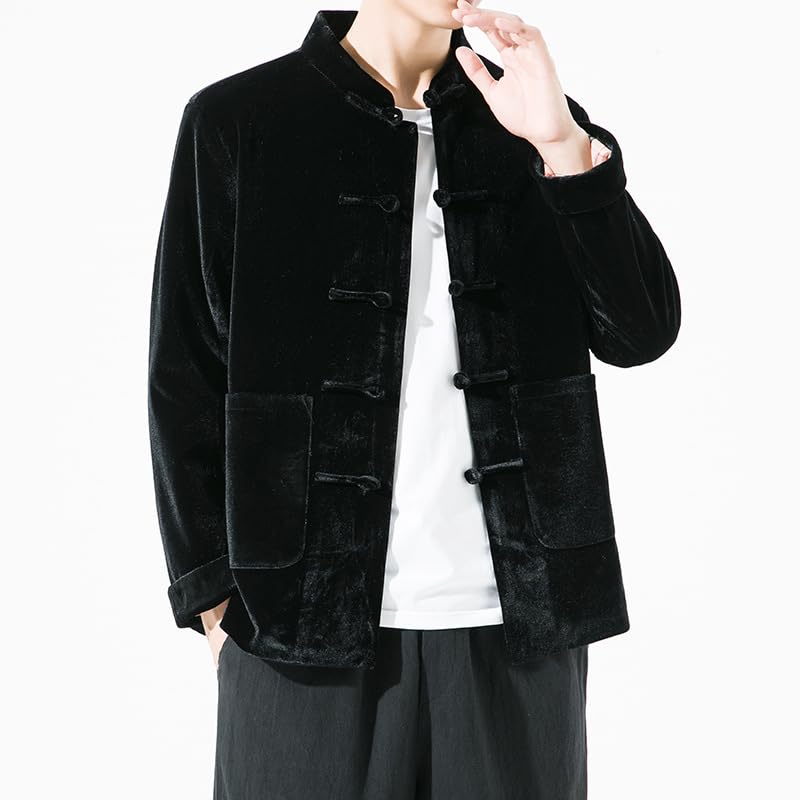 Autumn and Winter Chinese-Style Men's Tang Suit Coat with Jacket and Retro Chinese Top for Youth4