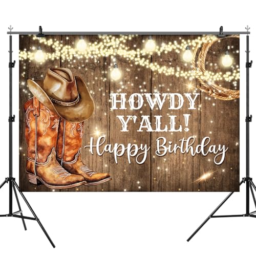 Fondo Fotográfico Western Birthday 7x5ft Color Marrón miniatura 5