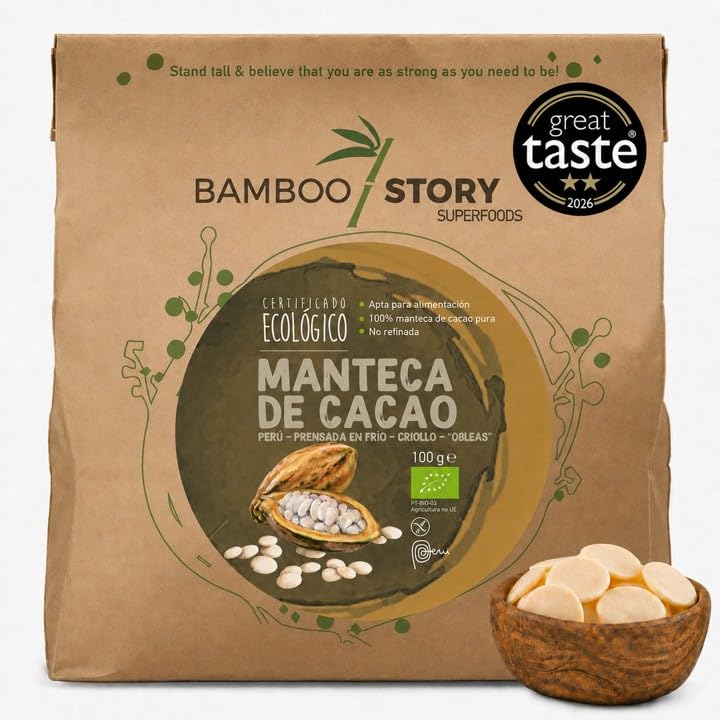 BIO | Manteca Cacao | BAMBOO STORY | Prensada Frío | Criollo | 100g