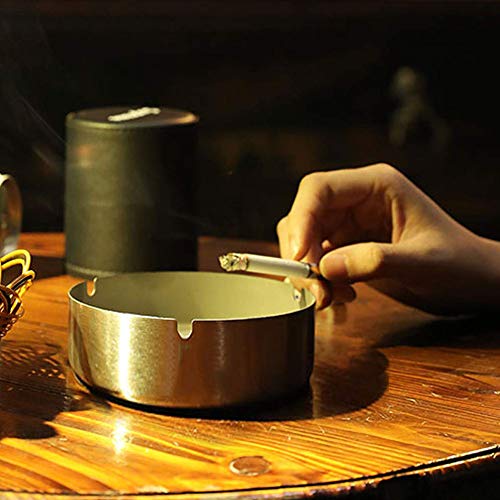 Zerodis Cendrier en Acier Inoxydable, Support Durable avec un Design -vent, Cendrier de Table Moderne pour le Bureau à Domicile et une Utilisation en Extérieur (531)