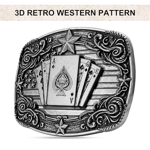 Image of Western Cowboy Belt Buckle for Men Vintage Cowboy Cowgirl Rodeo Texas Buckle Longhorn Bull Belt Buckles