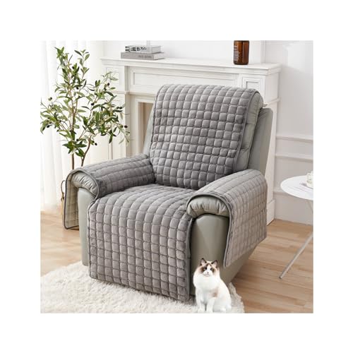 Housse de fauteuil inclinable 1 place gris housse canapé chaude - 2