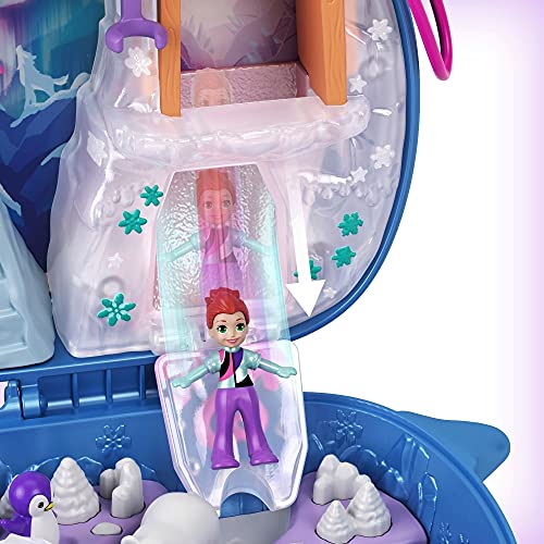 Polly Pocket GKJ52 - Narwal-Eisspaß Schatulle mit lustigen Überraschungen, den kleinen Puppen Polly und Lila, Husky mit Schlitten, Eisbär-Figur und Stickerbogen; Spielzeug für Kinder ab 4 Jahren – Bild 4