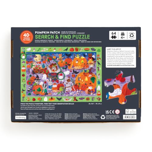 Mudpuppy Pumpkin Patch – Rompecabezas de 64 piezas para buscar y encontrar con temática de Halloween para niños de 4 años en adelante miniatura 3