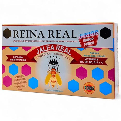 Robis Jalea Real Junior 20 Viales - Con Jalea Real, Equinácea, Propóleo y Vitaminas B y C - Contribuye al Sistema Inmunológico