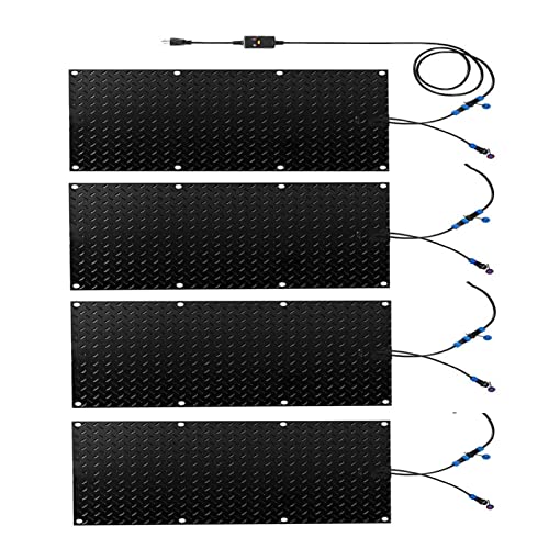 Heated Snow Melting Mats for Walkways -10x30in/10in x 35.4in/10x48in Residential Heated Outdoor Mats - Snow and Ice Melting Mat w/Power Cord, Non-Slip Heated Entran(4 Pcs-10in x 35.4in (25.4x90 cm))