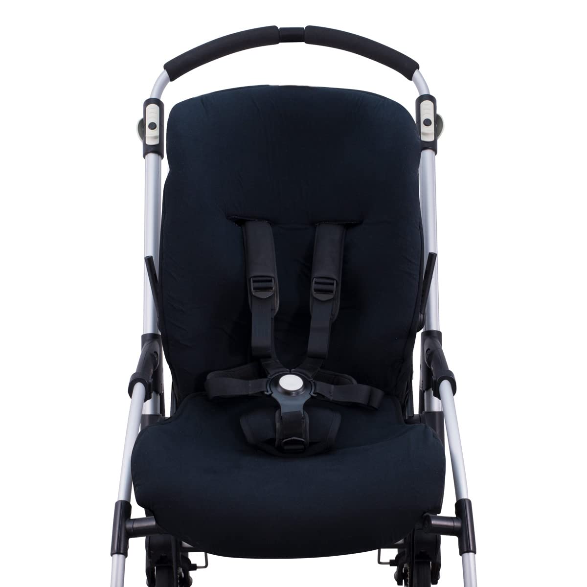 JYOKO KIDS colchoneta para silla de paseo y cochecito de bebé compatible con Bugaboo Bee 3, Bee Plus, Bee 5, elaborada en tejido de algodón + espuma y técnico transpirable (Black Series)
