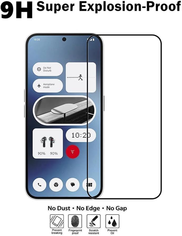 Image of Premium Tempered Glass Screen Protector Compatible for Nothing Phone 2A 5G / Nothing Phone 2 5G (6.7 Inch, Pack of 1) | Edge to Edge Coverage Full Protection With installation kit