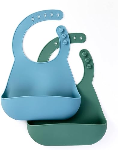 numnum Babero de silicona para bebés y niños pequeños, impermeable, ajustable, sin BPA, 100% silicona de grado alimenticio, autoalimentación, unisex