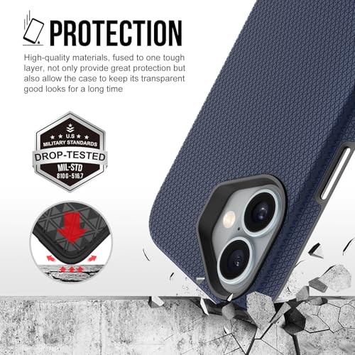 Image of NOXO Ultra-Hybrid Triangle Back Case Cover for iPhone 17, | Shockproof Design | Camera Protection | Soft TPU & Rugged PC | Bumper Case Cover for iPhone 17, (Prussian Blue)