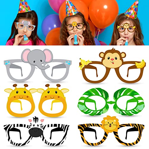Konsait-24Pcs-Safari-Jungle-Animal-Birthday-Sunglasses-Party-Favors-Paper-Glasses-Animals-Photo-Booth-Props-for-Forest-Costume-Accessories-Woodland-Farmhouse-Cospaly-Baby-Shower-Party-Supplies Konsait 24Pcs Safari Jungle Animal Birthday Sunglasses Party Favors Paper Glasses Animals Photo Booth Props for Forest Costume Accessories Woodland Farmhouse Cospaly Baby Shower Party Supplies