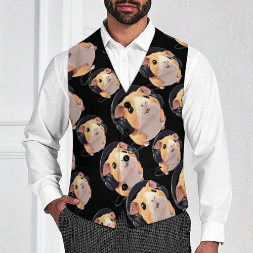 Funny Guinea Pigs Men's Suit Vests Dress Vest V-Neck Waistcoat Slim Business Formal with Pocket2