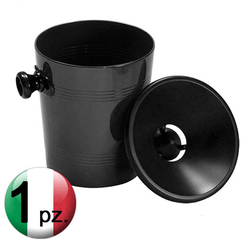 Euposia Sputacchiera Professionale In Alluminio Nero Opaco, Capacità 1 Litro, Taglio Obliquo, Per Degustazioni Vino, Made In Italy