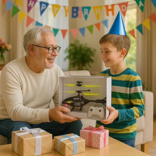 Image of Toy Helicopter Gravity Sensor for Boys, Safety Sensor, Indoor Palm Sensing Rechargeable with LED Lights I Pack of 1 (Black Yellow coloure)