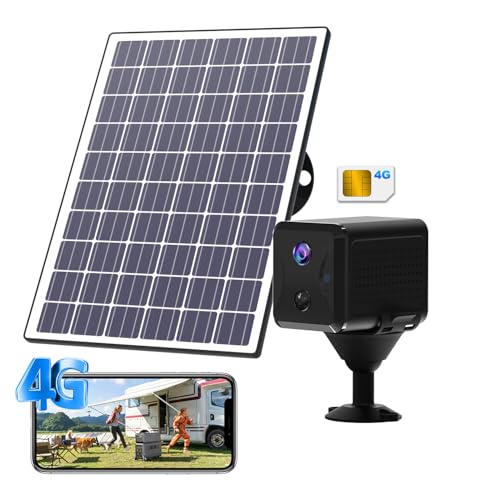 UCOCARE Camera 4G Solaire Exterieur avec Carte SIM, Camera de Surveillance sans Internet avec Panneau Solaire, 5200mAh Batterie, 2K Portable, Angle Vision...