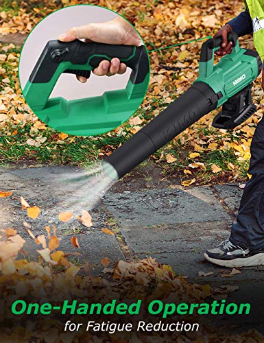 Cordless Leaf Blower - KIMO 400CFM 90MPH Battery-Powered Blower for Blowing Wet Leaves, Snow Debris and Dust, 20V Electric Leaf Blower with Battery and Charger for Garden, Yard, Work Around The House