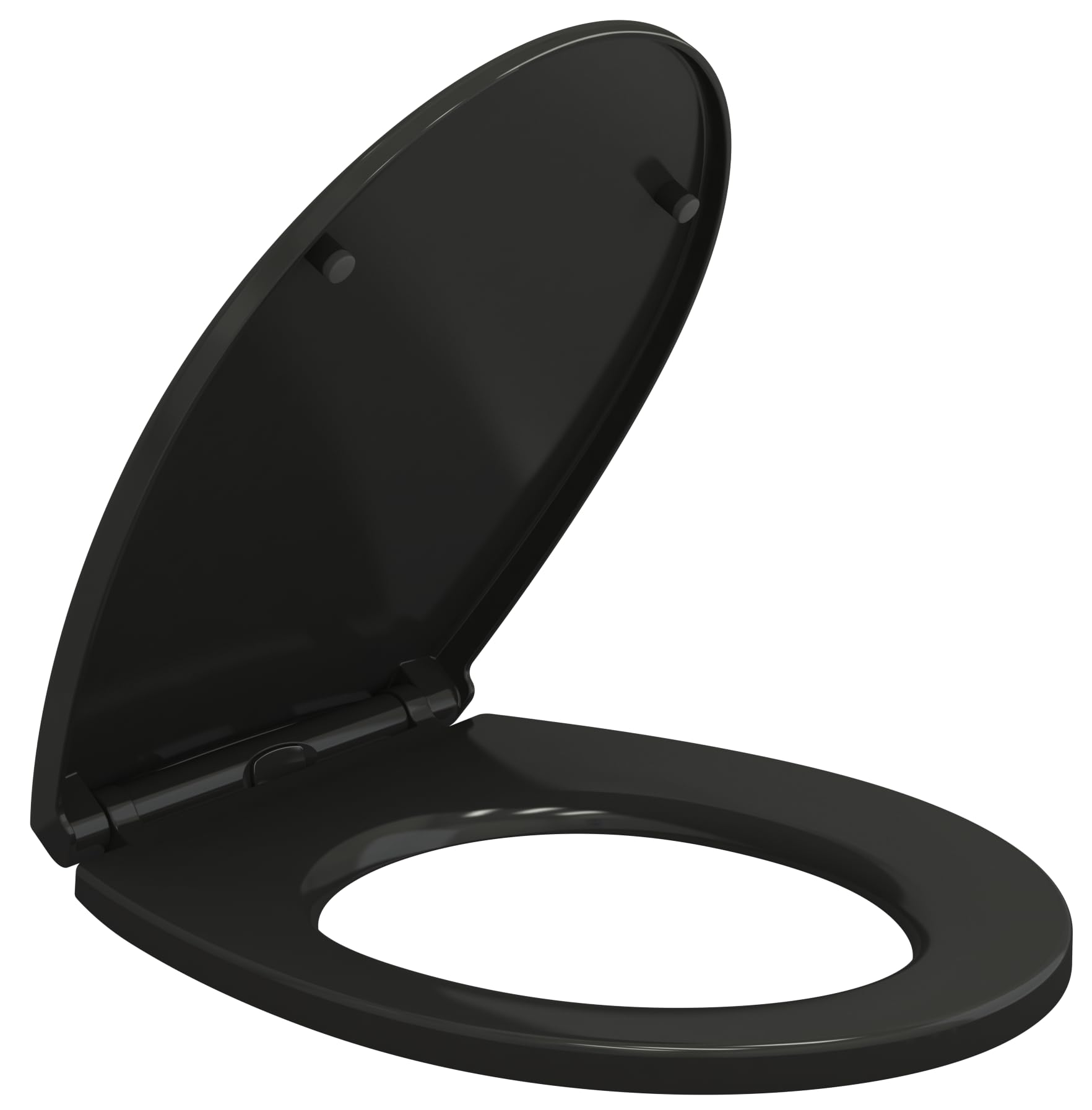 Aan Black Soft Close Toilet Seat Standard Loo Seat With Top & Bottom Fixing Quick Release And Adjustable Hinges O Shape Lid Cover Pp