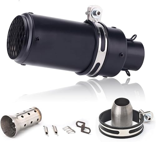 Willthinleye スリップオンマフラー バイク バイクマフラーサイレンサー 汎用 50.8mm 消音器付きオートバイ エキゾーストパイプ オートバイ排気パイプ バイクサイレンサー ブラック