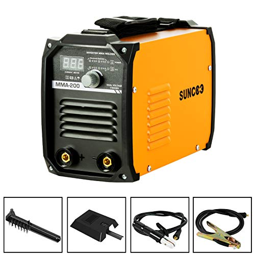 SUNCOO IGBT ARC Welder Machine 200AMP DC Stick Inverter Welder MMA200, Dual Voltage