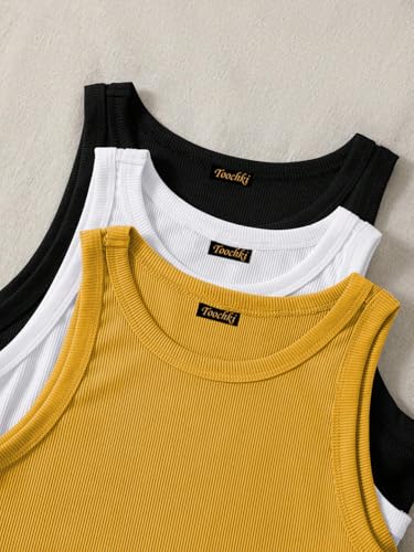 Image of Tops for Women Crop Top for Women's Tank Activewear Tee Sports Western Casual Cotton Camisole Pack of 3 Combo
