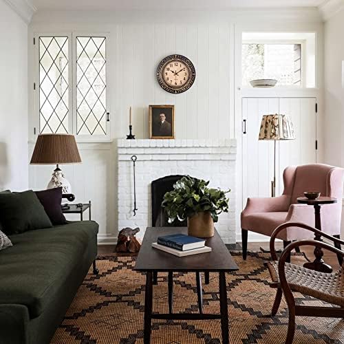 Vintage Wall Clocks for Living Room Decor, 12 in Small Kitchen Wall Clock Battery Operated, Silent Rustic Retro Mid-Century Decorative Wall Clock for Office/Bathroom/Bedroom, Black Golden 5 51HY7p6HQEL. AC